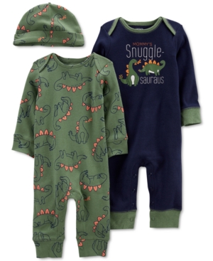 Carter's Baby Boy 3-Piece Jumpsuits & Cap Set