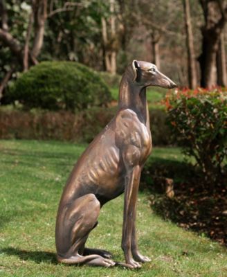 Sitting Grayhound Dog Statue