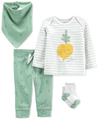 Carter's - Baby Boys or Girls 4-Pc. Veggie Outfit Set