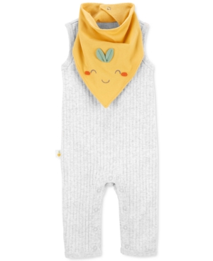 Carter's Baby Boys or Girls 2-Pc Jumpsuit & Bandana Bib Set