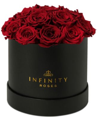 Infinity Roses Round Box of 16 Red Real Roses, Preserved To Last Over A ...