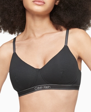 CALVIN KLEIN WOMEN'S PURE RIBBED LIGHT LINED BRALETTE QF6439
