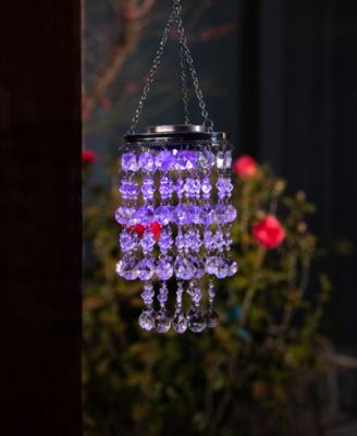 Solar Lighted Jewel Beaded Wind Chime or Chandelier Hanging Decor