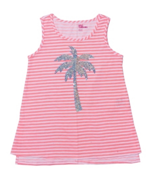 Big Girls Flip Sequin Graphic Knot Front Tank