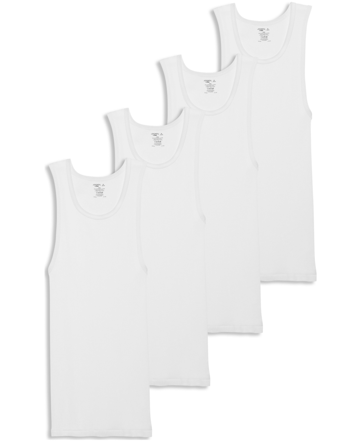 Men's 4-Pack Cotton Tank Tops - Black, Lantern Gray, Gray Heather, White