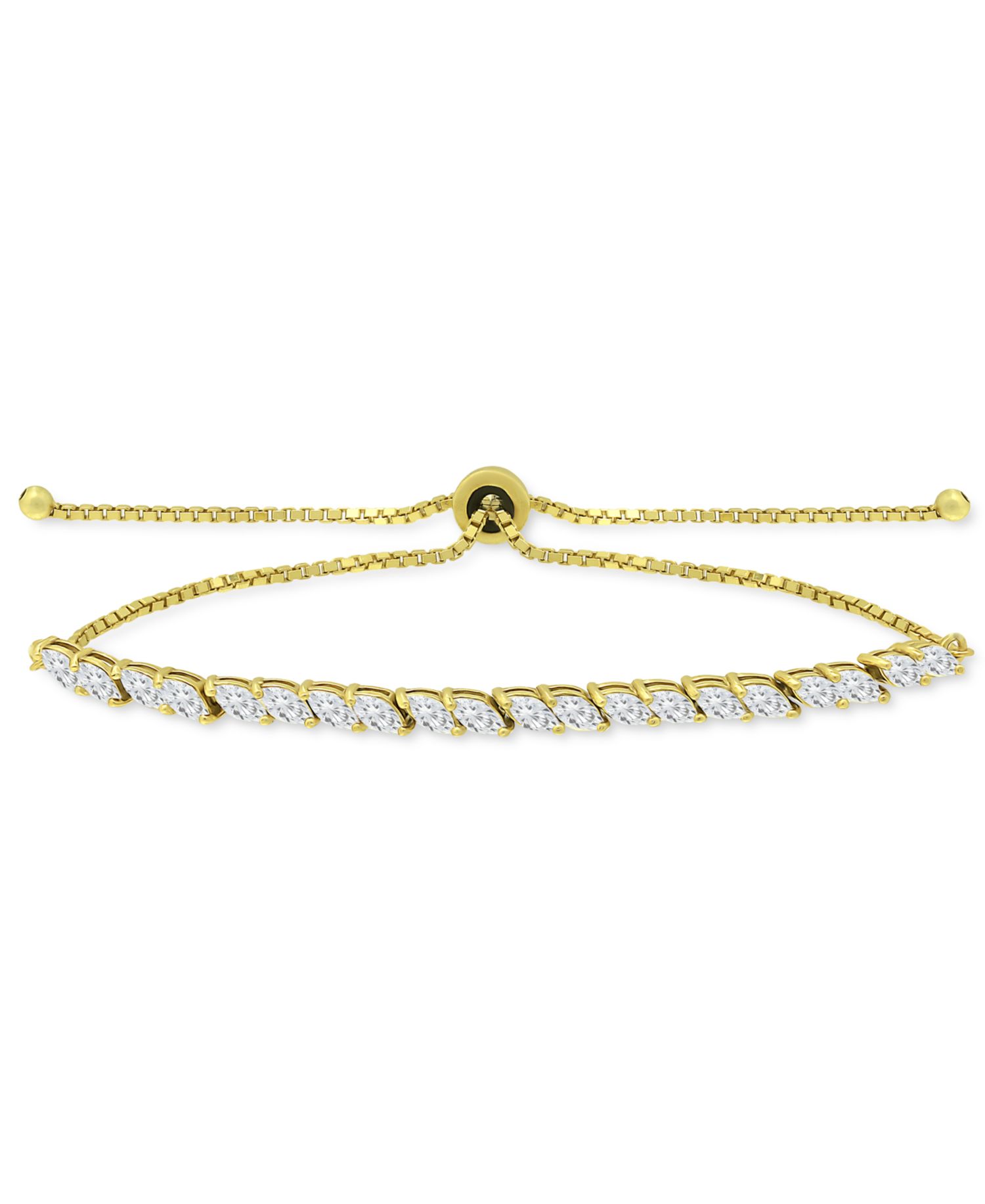 Cubic Zirconia Marquise Bolo Bracelet