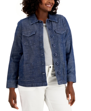 Karen Scott Denim Button-Front Jacket Created for Macy's