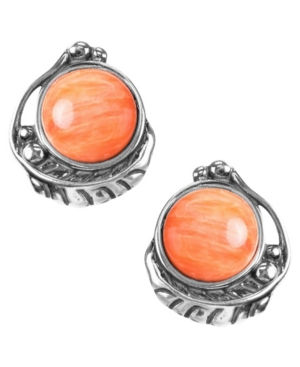 American West by Carolyn Pollack Sterling Silver Posts in Lapis Mother of Pearl Orange Spiny Oyster and Purple Spiny Oyster