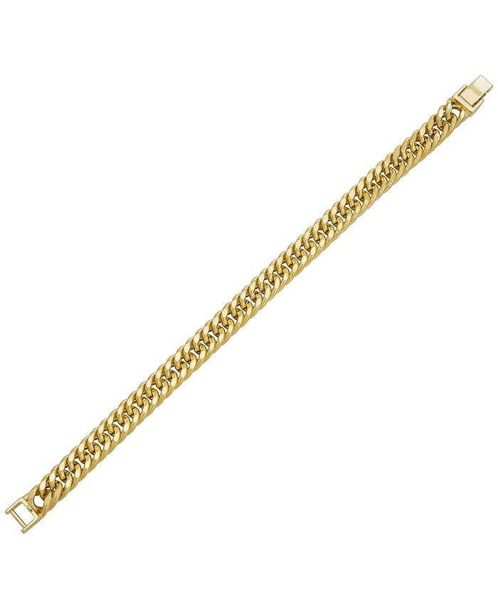 Macy's - Men's Double Curb Link Bracelet in 10k Gold