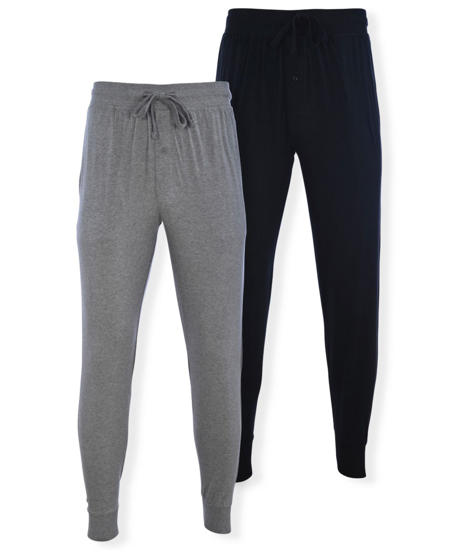 Мужские брюки Hanes Knit Joggers, Pack of 2, цвет: Чёрный / Серый — фото 1