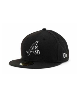 atlanta braves black and white hat