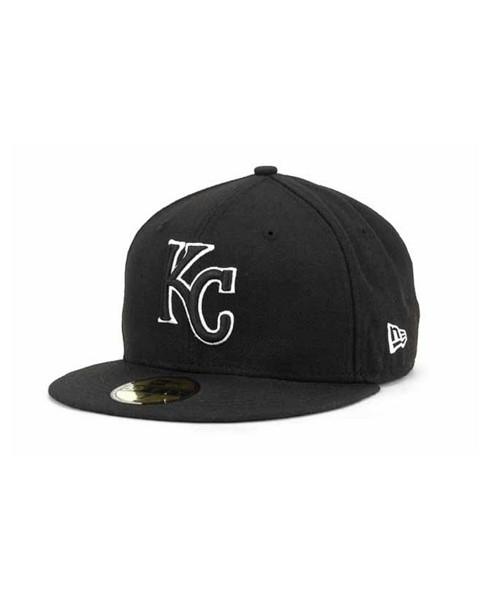 New Era Kansas City Royals Black and White Fashion 59FIFTY Cap - Macy's