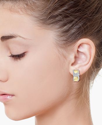 EFFY Collection - Diamond Swirl Hoop Earrings (1-1/10 ct. t.w.) in 14k Gold & White Gold