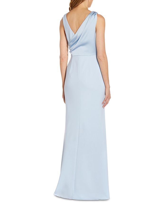 Adrianna Papell Satin Draped Gown - Macy's