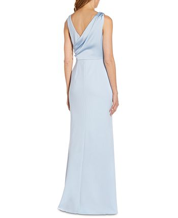 Adrianna Papell Satin Draped Gown & Reviews - Dresses - Women - Macy's
