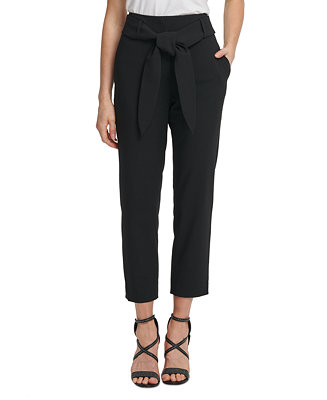 DKNY Tie-Front Ankle Pants - Macy's