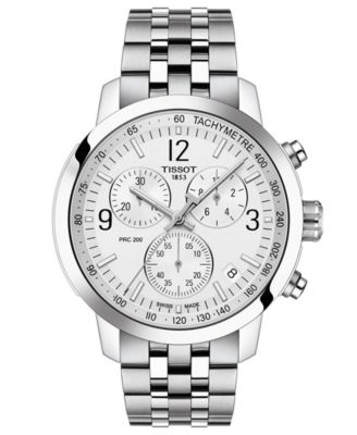 Tissot - Men's Swiss Chronograph PRC 200 Stainless Steel Bracelet Watch 43mm