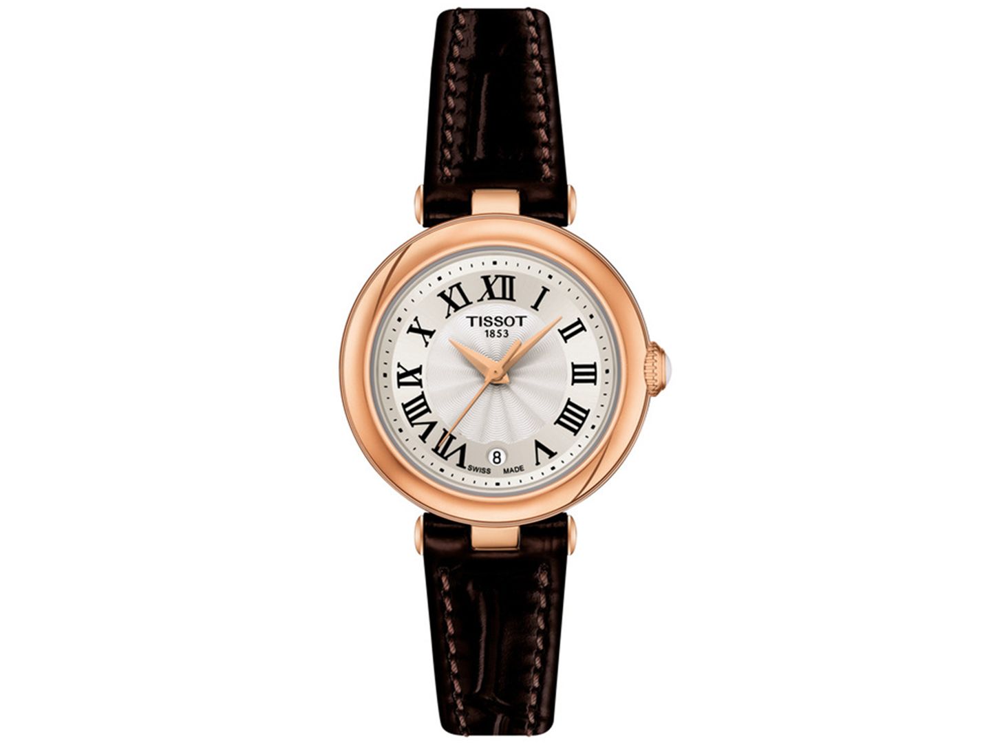 Женские часы Tissot Swiss Bellissima Brown Leather Strap Watch 26mm — фото 1