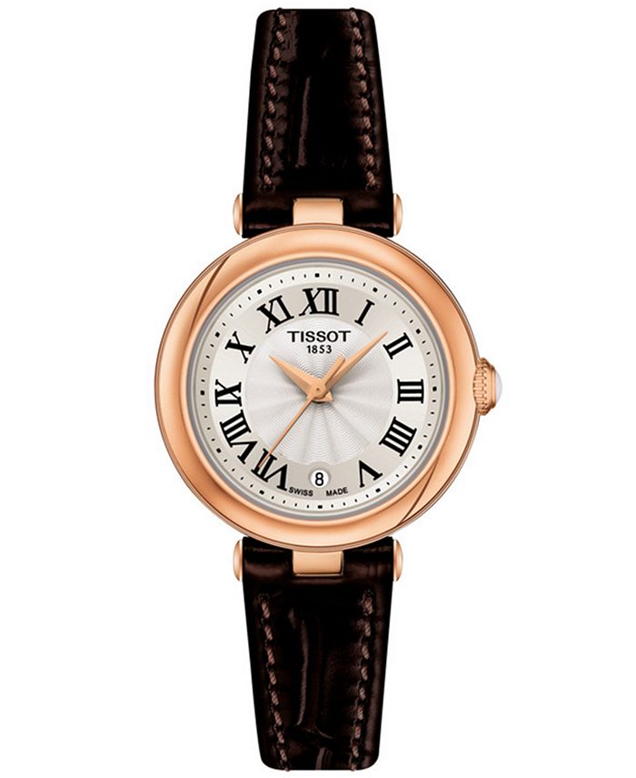 Tissot - Women's Swiss Bellissima Brown Leather Strap Watch 26mm