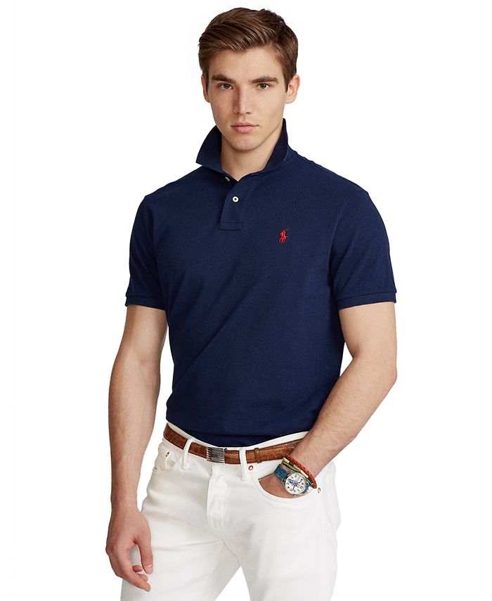 Polo Ralph Lauren Men's Custom Slim Fit Crest Mesh Polo Shirt - Macy's