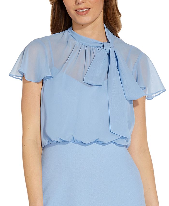 adrianna papell tie neck dress