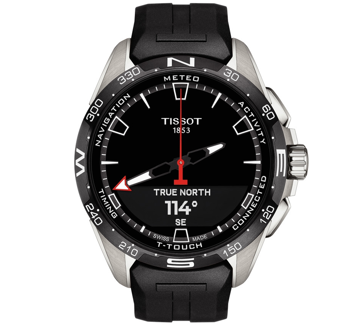 Shop Tissot Men's Swiss T-touch Connect Solar Black Rubber Strap Smart Watch 48mm