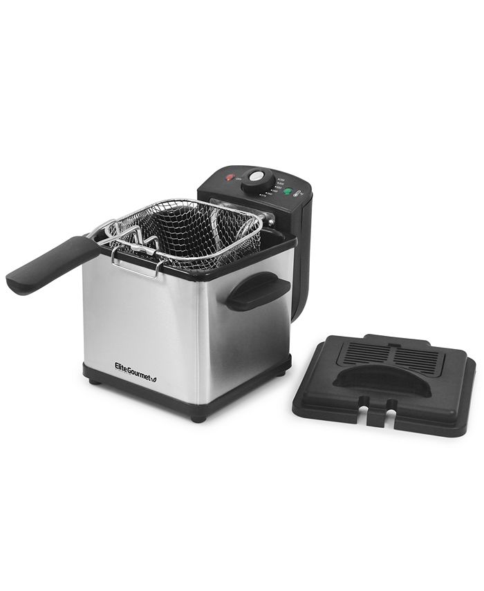 Elite Gourmet 1.6 Qt Deep Fryer with Adjustable Temperature Control and