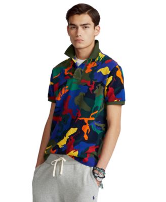 polo pony camo cotton mesh polo shirt