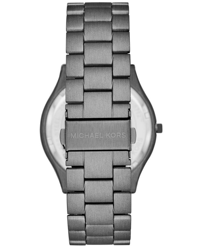 Michael Kors Men's Gunmetal Stainless Bracelet Watch 44mm Gift Set Macy's