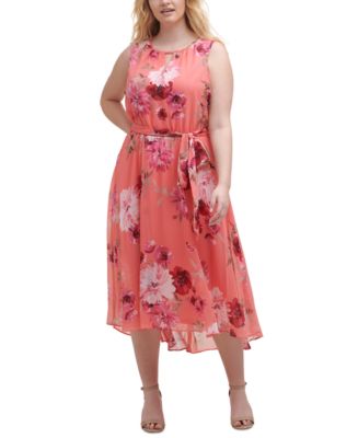 Jessica Howard Plus Size Keyhole Halter Dress - Macy's