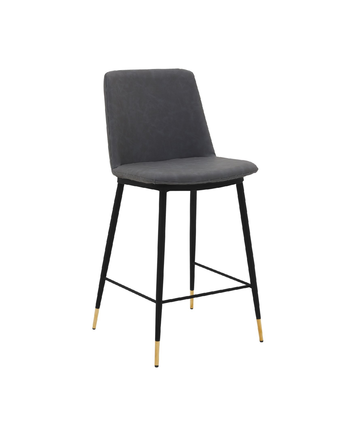 Messina Faux Leather and Metal Counter Height Bar Stool