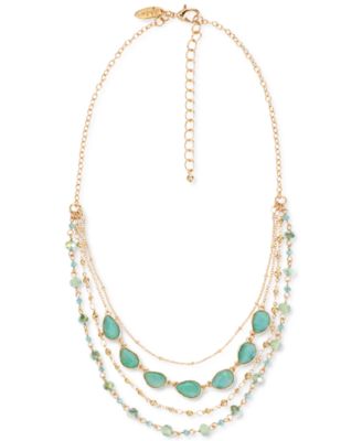 Style - Co Gold-Tone Color Stone - Bead Layered Strand Necklace 17 3 extender Created for Macys 3990₽