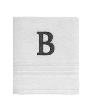 Shop Avanti Block Monogram Initial Cotton Hand Towel, 16" X 30" In White O