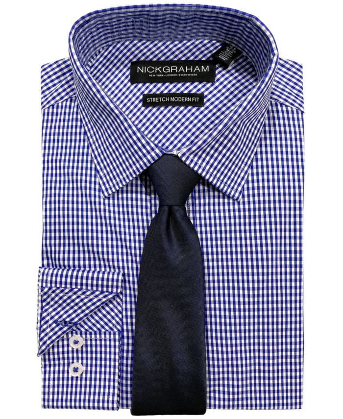 Nick Graham Men's Modern-Fit Dress Shirt and Tie & Reviews - Dress Shirts - Men - Macy's