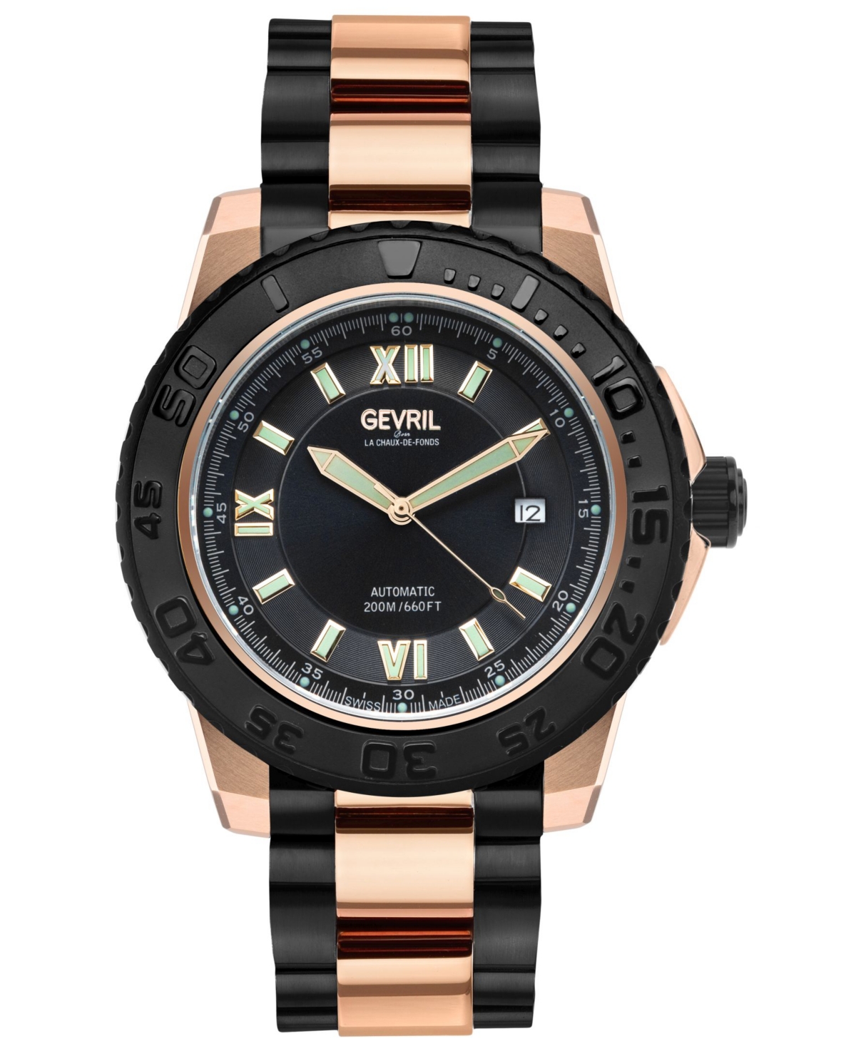 Gevril Men's Seacloud Swiss Automatic Two-Tone Stainless Steel Bracelet Watch 45mm