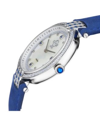 Women's Matera Swiss Quartz Blue Italian Suede Strap Watch 35mm