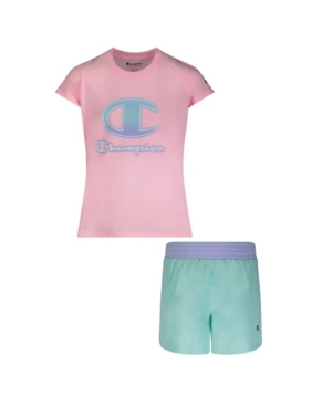 Toddler Girls Ombre Tee and Shorts Set