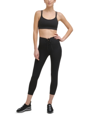 Dkny Sport Women's Cropped Lace-Up Leggings