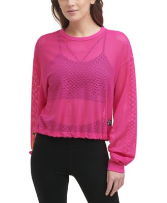 DKNY - Long-Sleeve Mesh Top