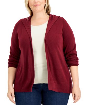 plus hooded cardigan