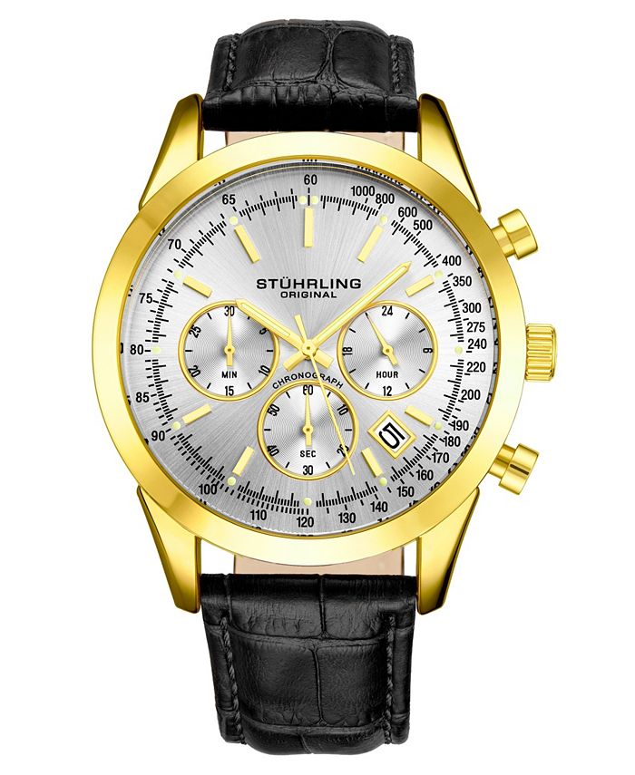 Stuhrling original black best sale alligator watch