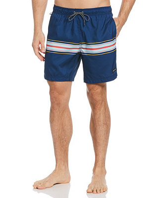 Perry Ellis Men's Placed Stripe Swimsuit - Macy's