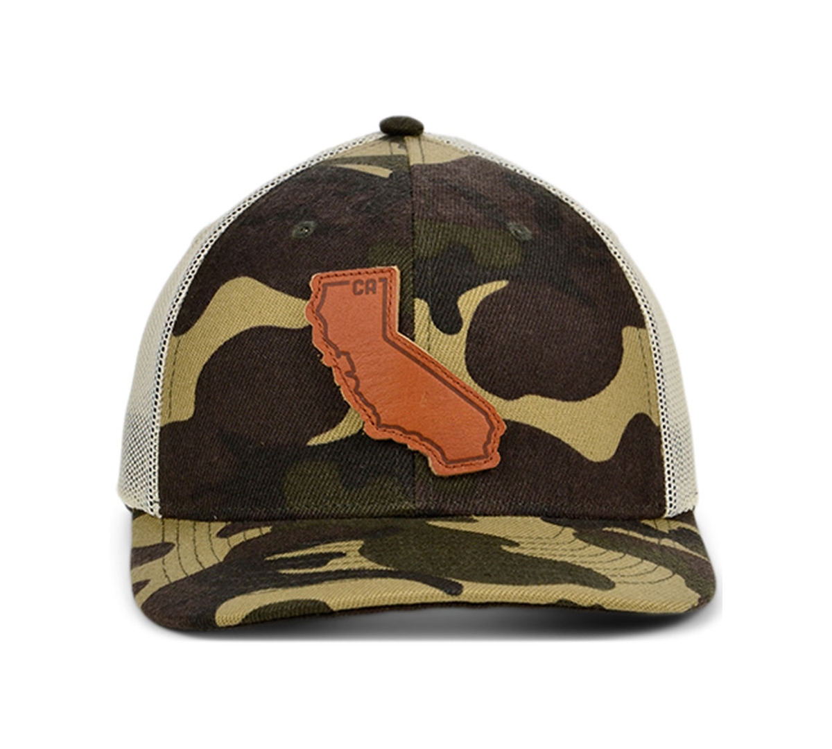 Shop Lids Local Crowns California Woodland State Patch Curved Trucker Cap In Woodlandcamo,ivory,brown