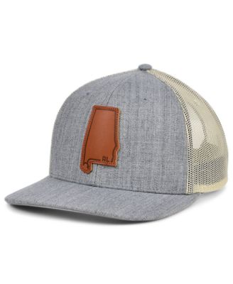 Lids - Alabama Heather Leather State Patch Curved Trucker Cap