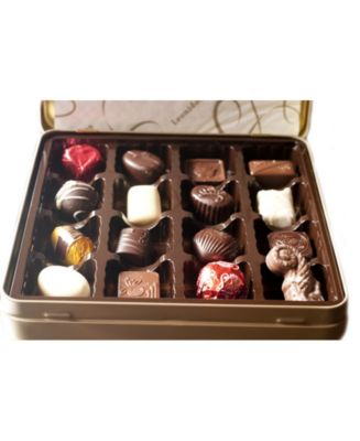 Leonidas Chocolate Gold-Tone Tin Box, 16 Piece - Macy's