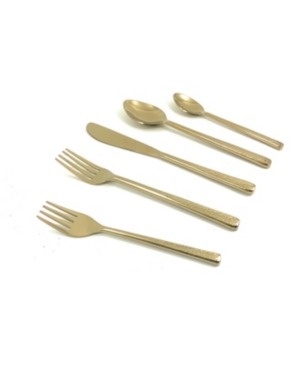 Shop Vibhsa Flatware Gold 5 Piece Place Setting In Gold Plated Coating