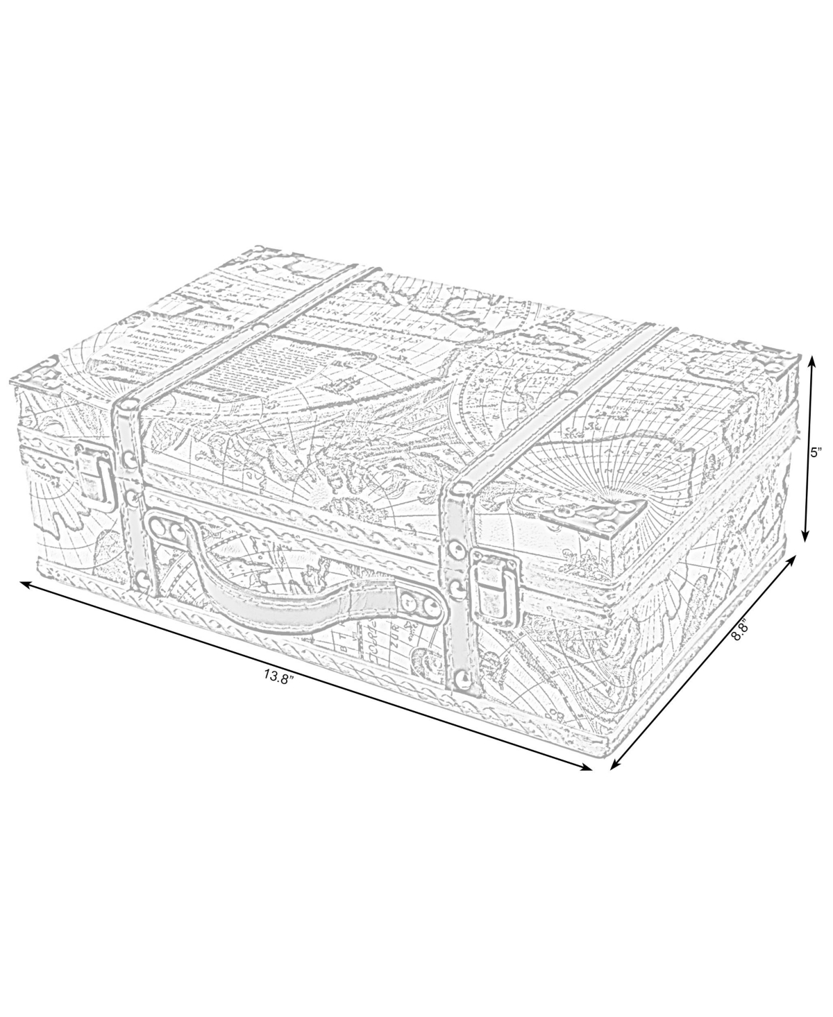 Vintiquewise Old World Map Suitcase