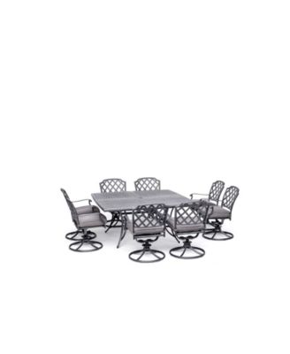 Vintage II Outdoor 9-Pc. Dining Set (64" Square Dining Table & 8 Swivel Rockers), With Outdura&reg; Cushions Created for Macy's 