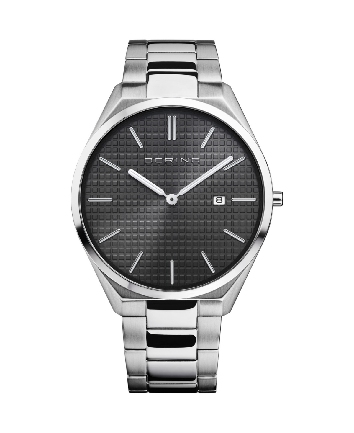 Men's Ultra Slim Silver-Tone Stainless Steel Bracelet Watch 40mm - Silver-tone
