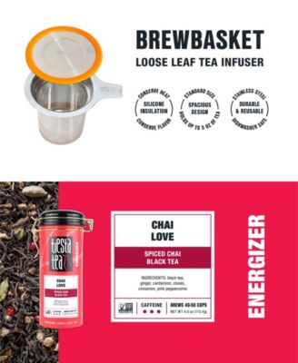 Chai Love Loose Leaf Tea and Brewbasket Set, 2 Piece